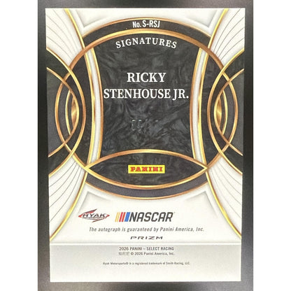 2026 Panini Select NASCAR Ricky Stenhouse Jr. #S-RSJ Signatures Blue Prizms /99