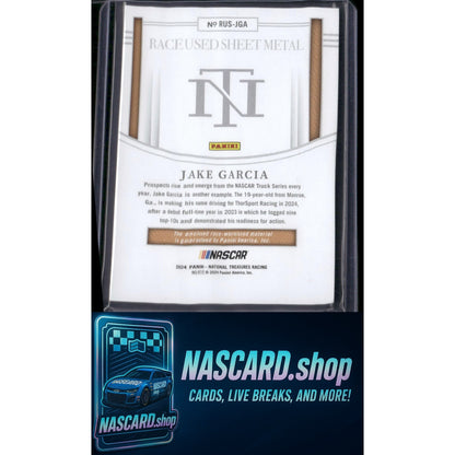 2024 National Treasures Jake Garcia Race Used Sheet Metal Holo Silver #/25 - Card Gorilla