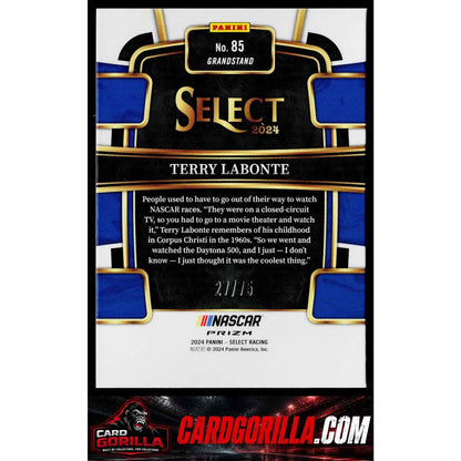 2024 Panini Select #85 Terry Labonte Neon Green Prizms #/75