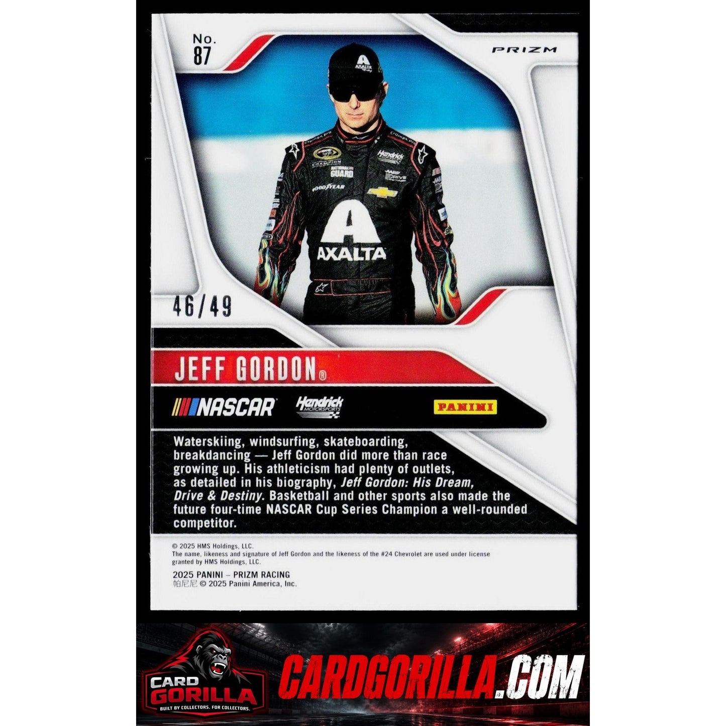 2025 Panini Prizm #87 Jeff Gordon Carolina Blue #/49