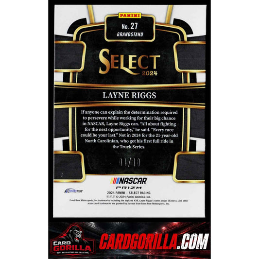 2024 Panini Select #27 Layne Riggs Gold Prizms #/10 RC