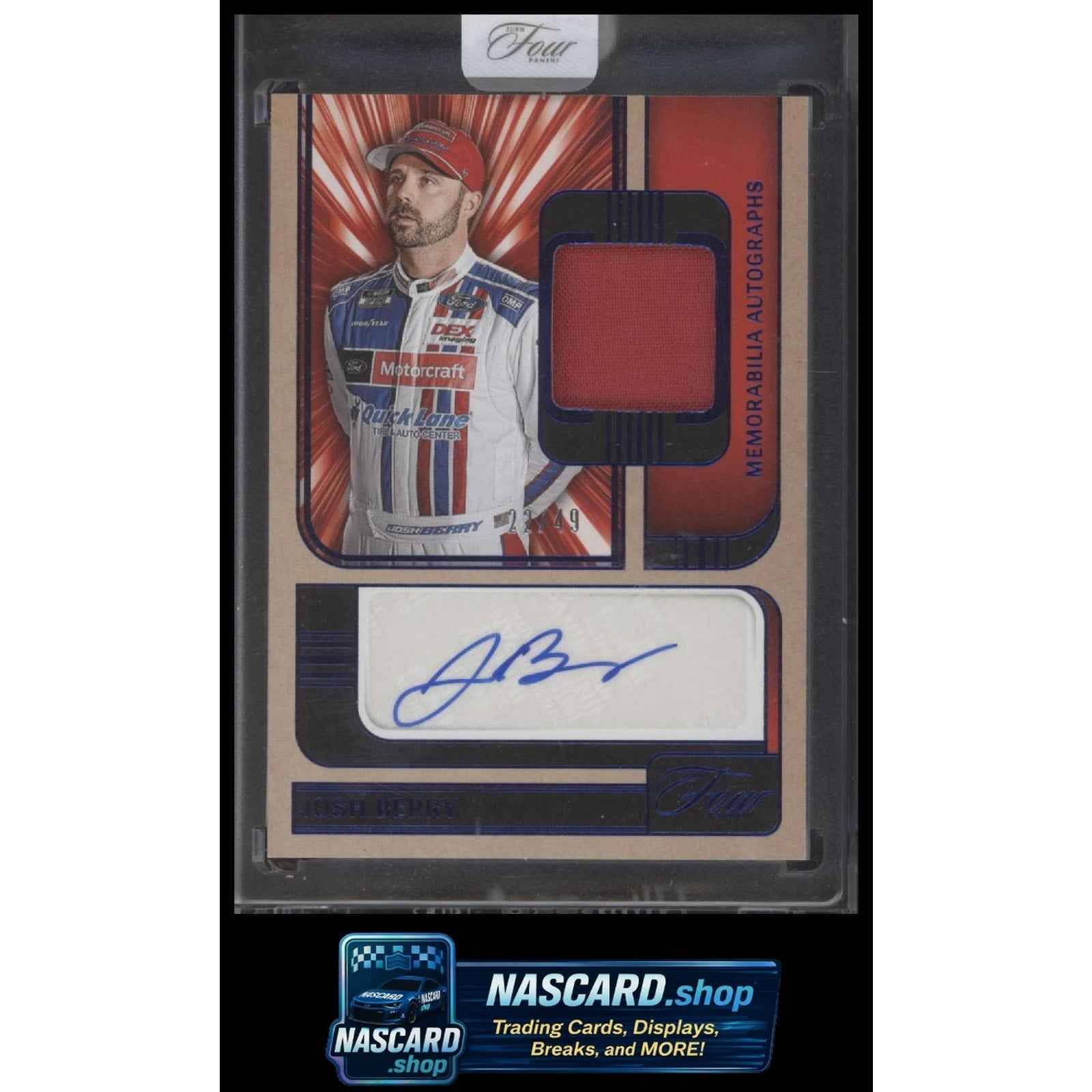 2025 Panini Turn Four #MA-JBY Josh Berry Memorabilia Autographs Blue #/49