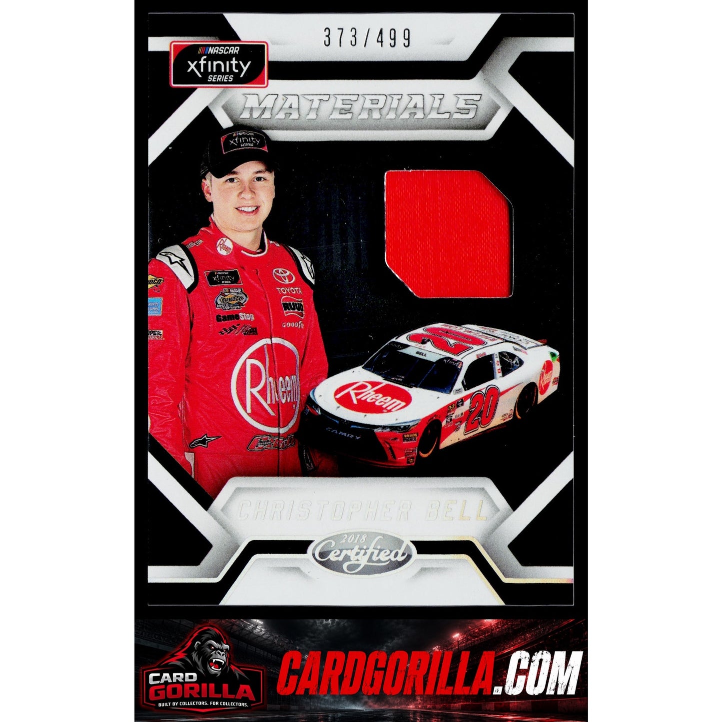 2018 Panini Certified #XM-CB Christopher Bell Xfinity Materials #/499