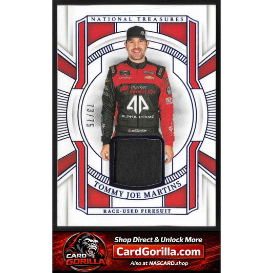 2025 Panini National Treasures Tommy Joe Martins Race Used Firesuit Blue #/75