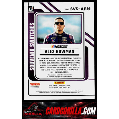 2026 Donruss #SVS-ABN Alex Bowman Souvenir Swatches