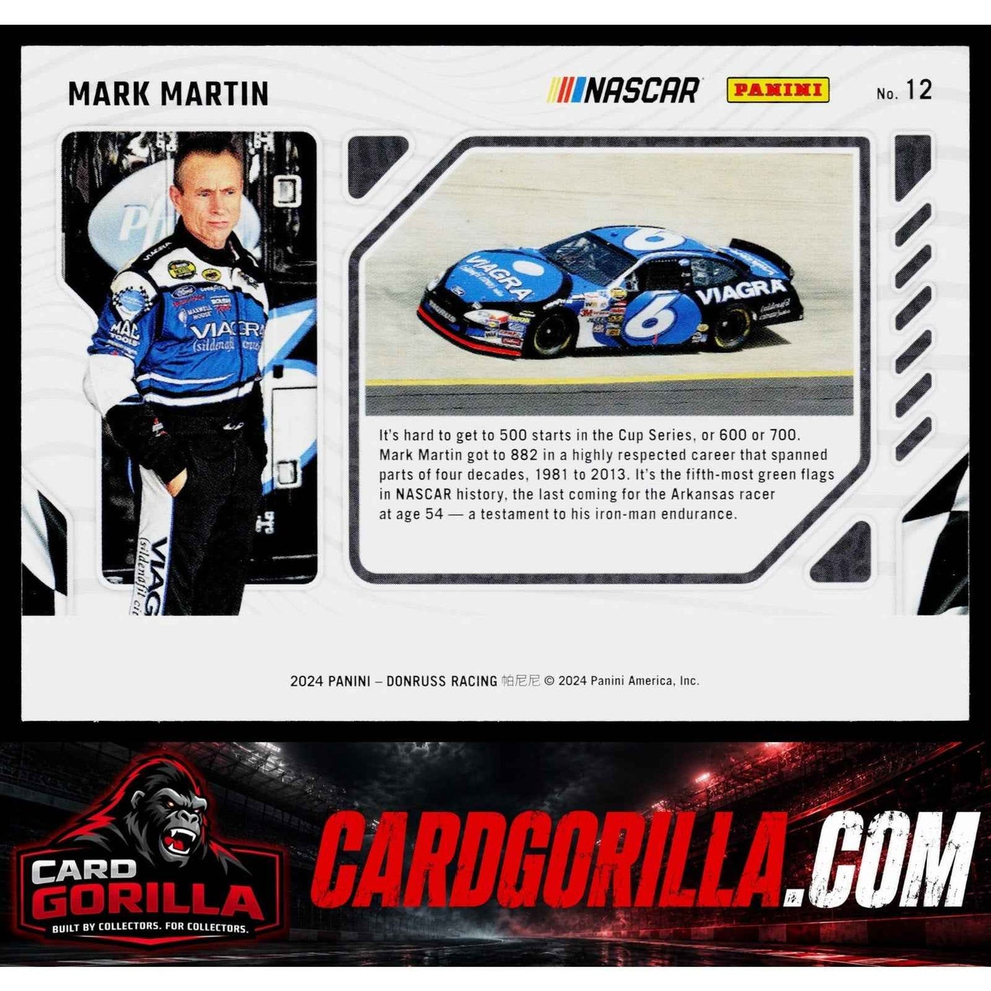 2024 Donruss #12 Mark Martin Production Line Red Xplosion #/99