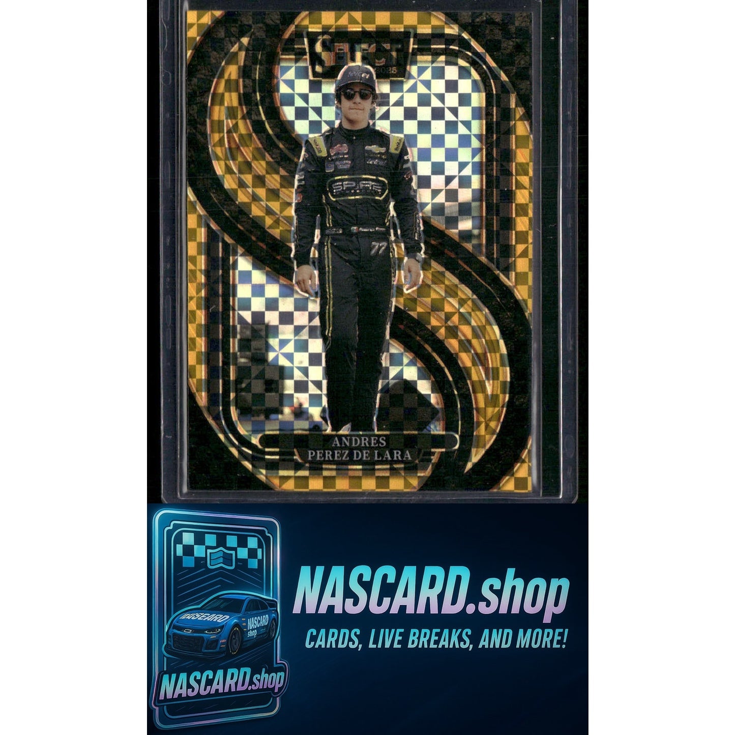2025 Select Racing Andres Perez De Lara Trackside Power Plaid Gold Prizms #/13 - Card Gorilla