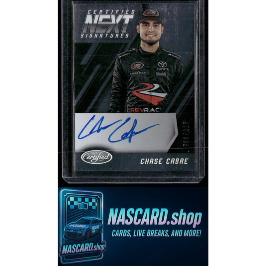 2018 Panini Certified #NEXT-CC Chase Cabre Certified Next Signatures #/210 - NASCARD.shop