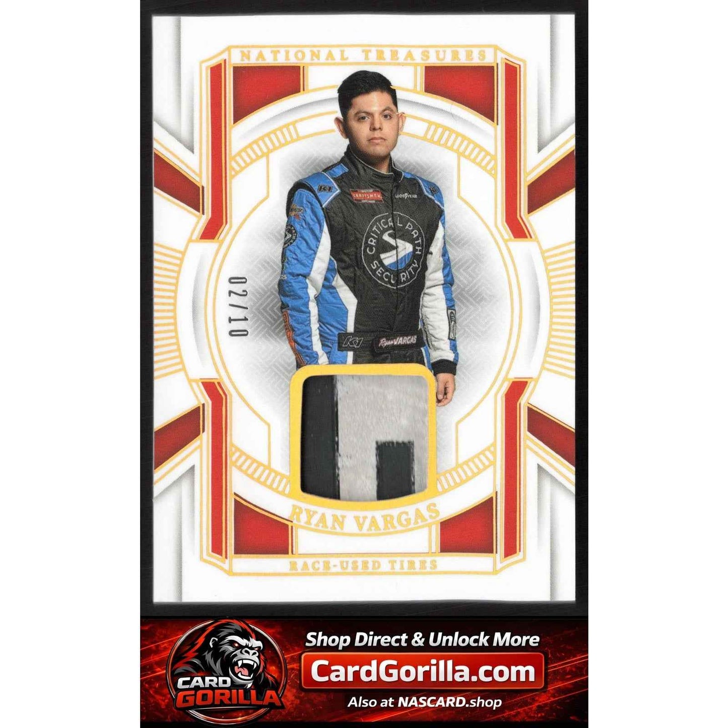 2025 National Treasures Ryan Vargas Race Used Tires Holo Gold #/10