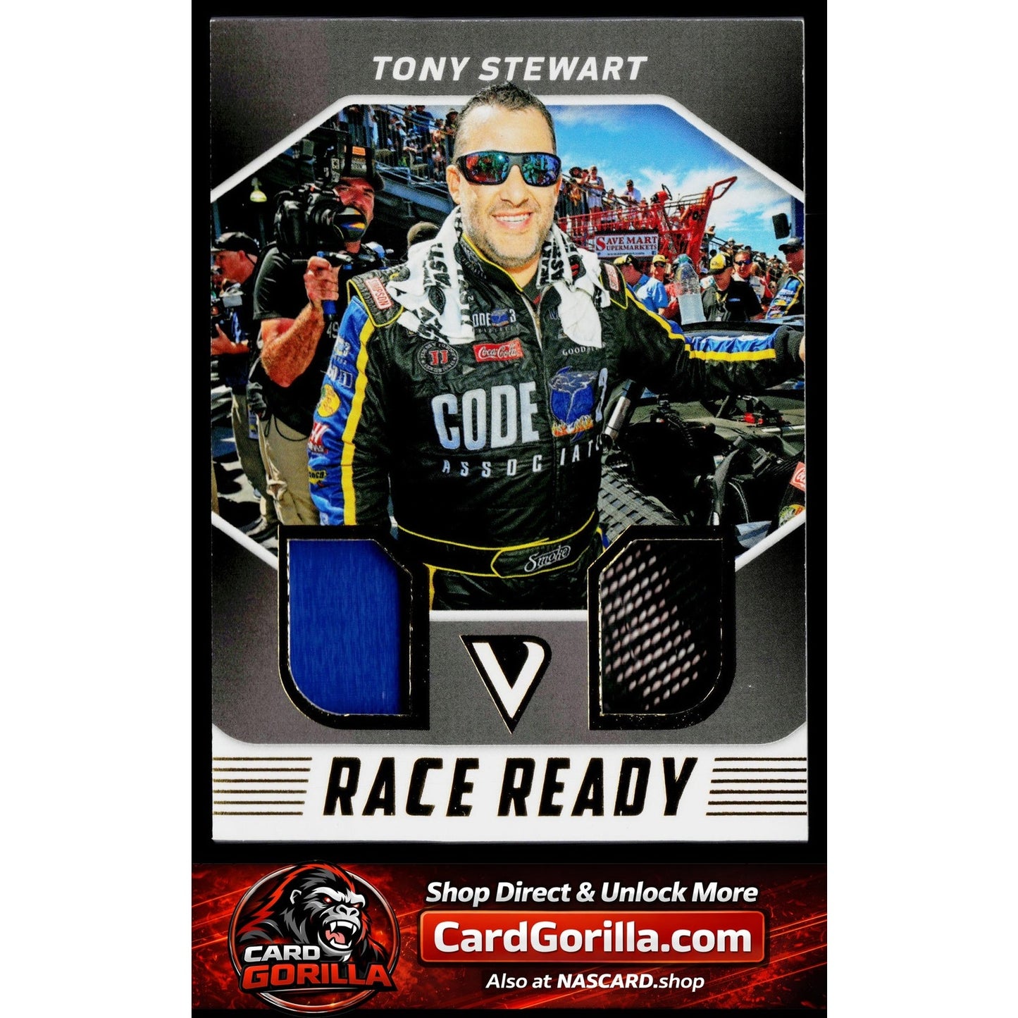 2018 Panini Victory Lane Tony Stewart Race Ready Dual Materials Gold #/199