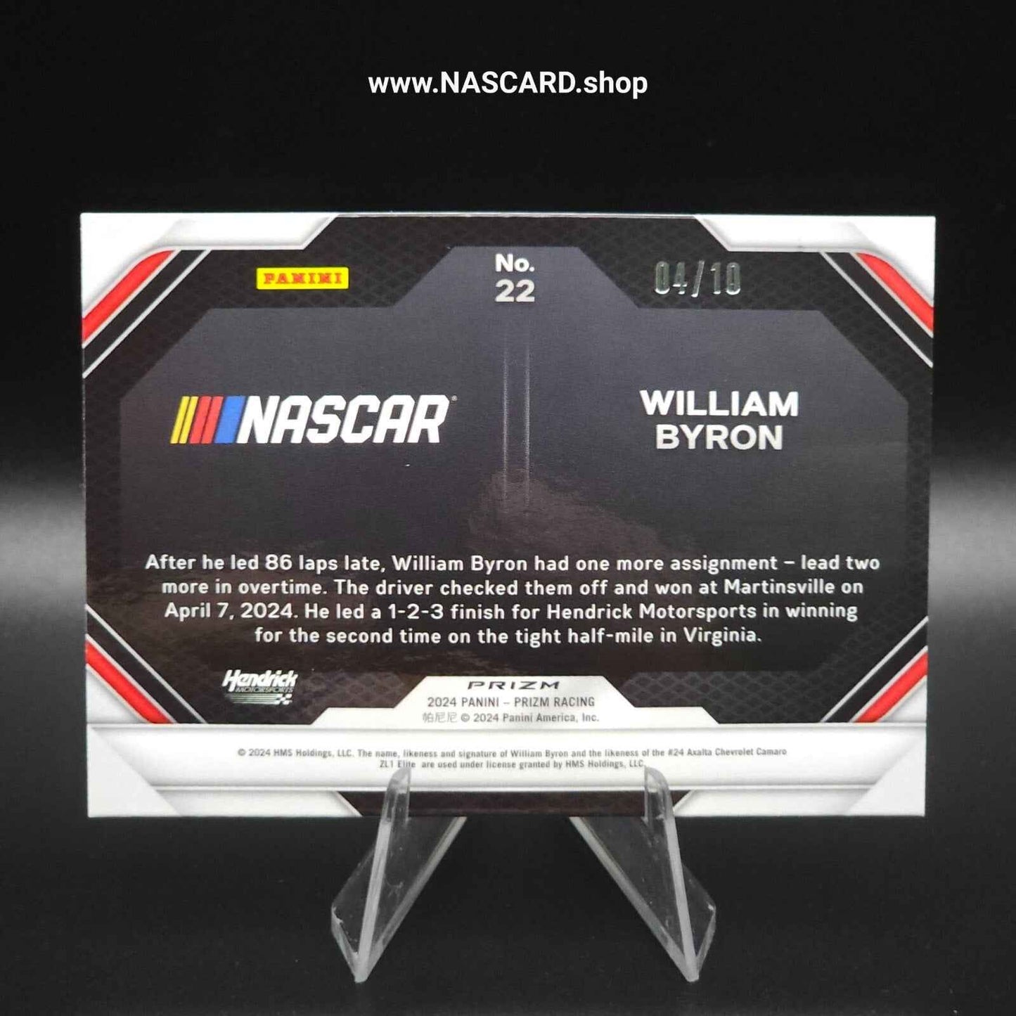 2024 Panini Prizm - Victory Lane William Byron #22 Gold Prizm /10 - NASCARD.shop