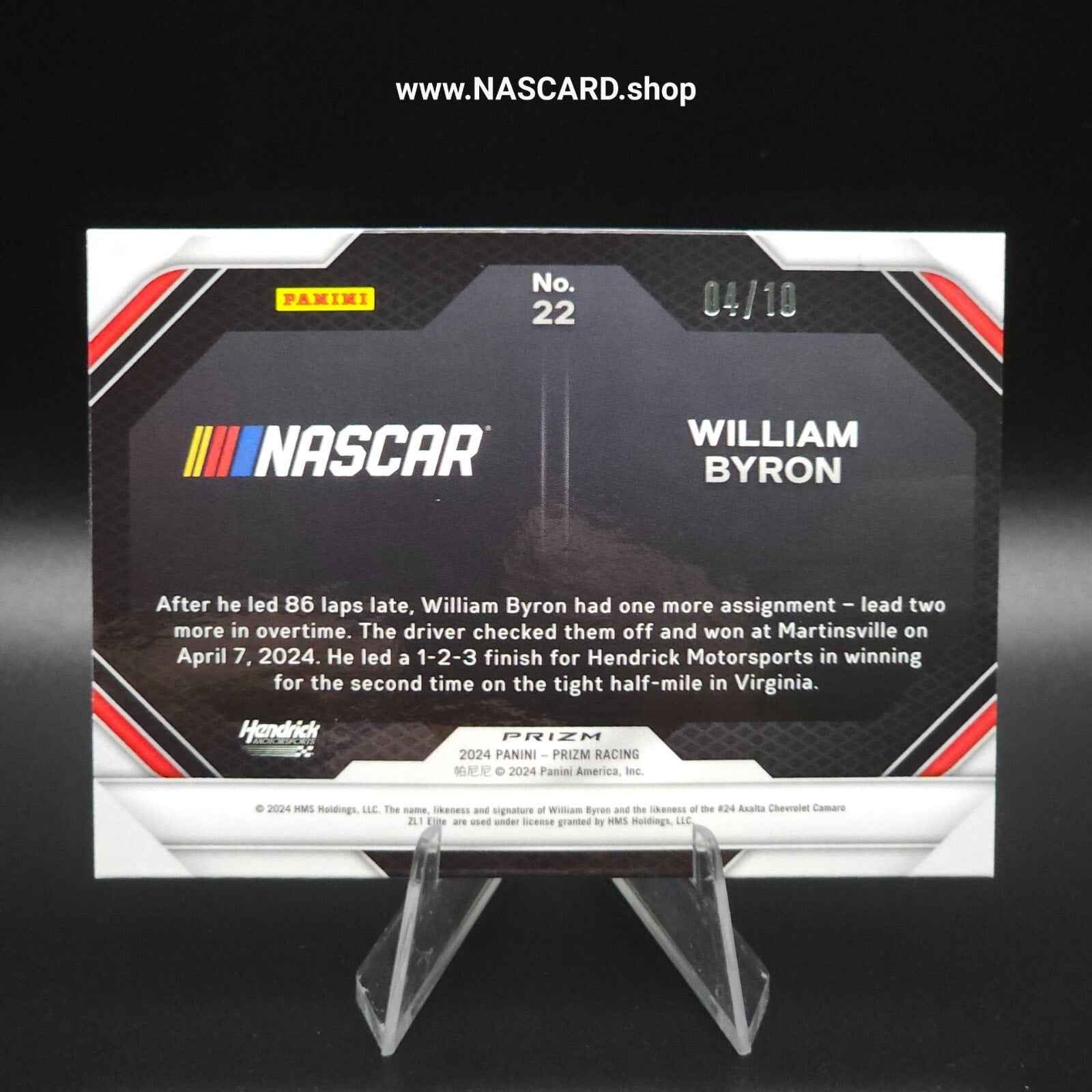 2024 Panini Prizm - Victory Lane William Byron #22 Gold Prizm /10 - NASCARD.shop