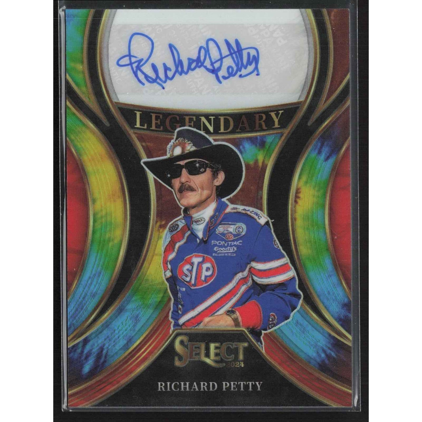 2024 Panini Select Richard Petty Legendary Signatures Tie-Dye Prizms #/25