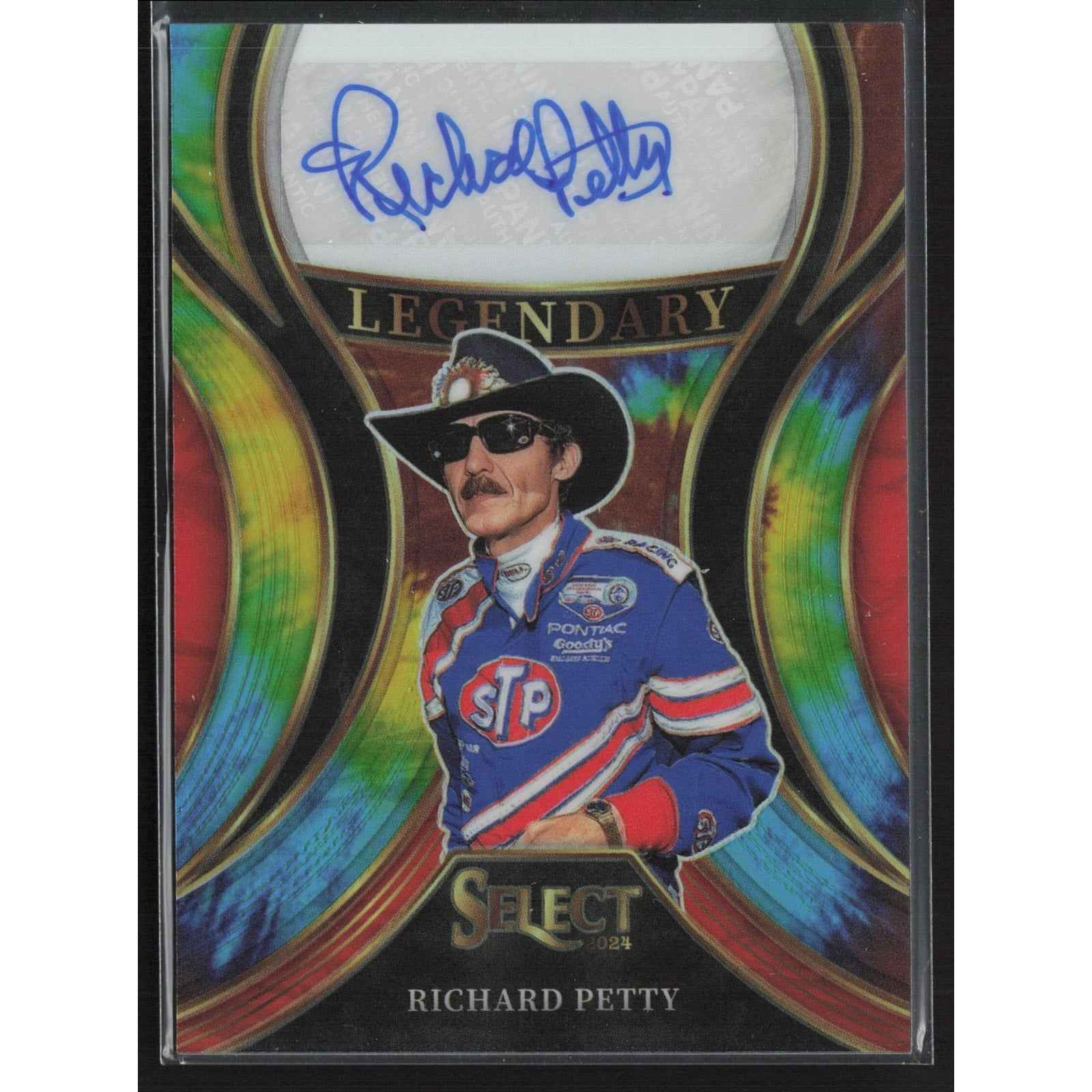 2024 Panini Select Richard Petty Legendary Signatures Tie-Dye Prizms #/25