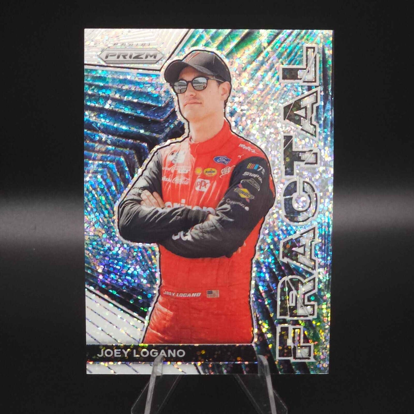 2023 Panini Prizm - Fractal White Sparkle Prizm #F12 Joey Logano - Card Gorilla