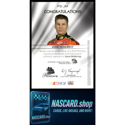 2010 Press Pass Premium #PS-JM Jamie McMurray Signatures - NASCARD.shop