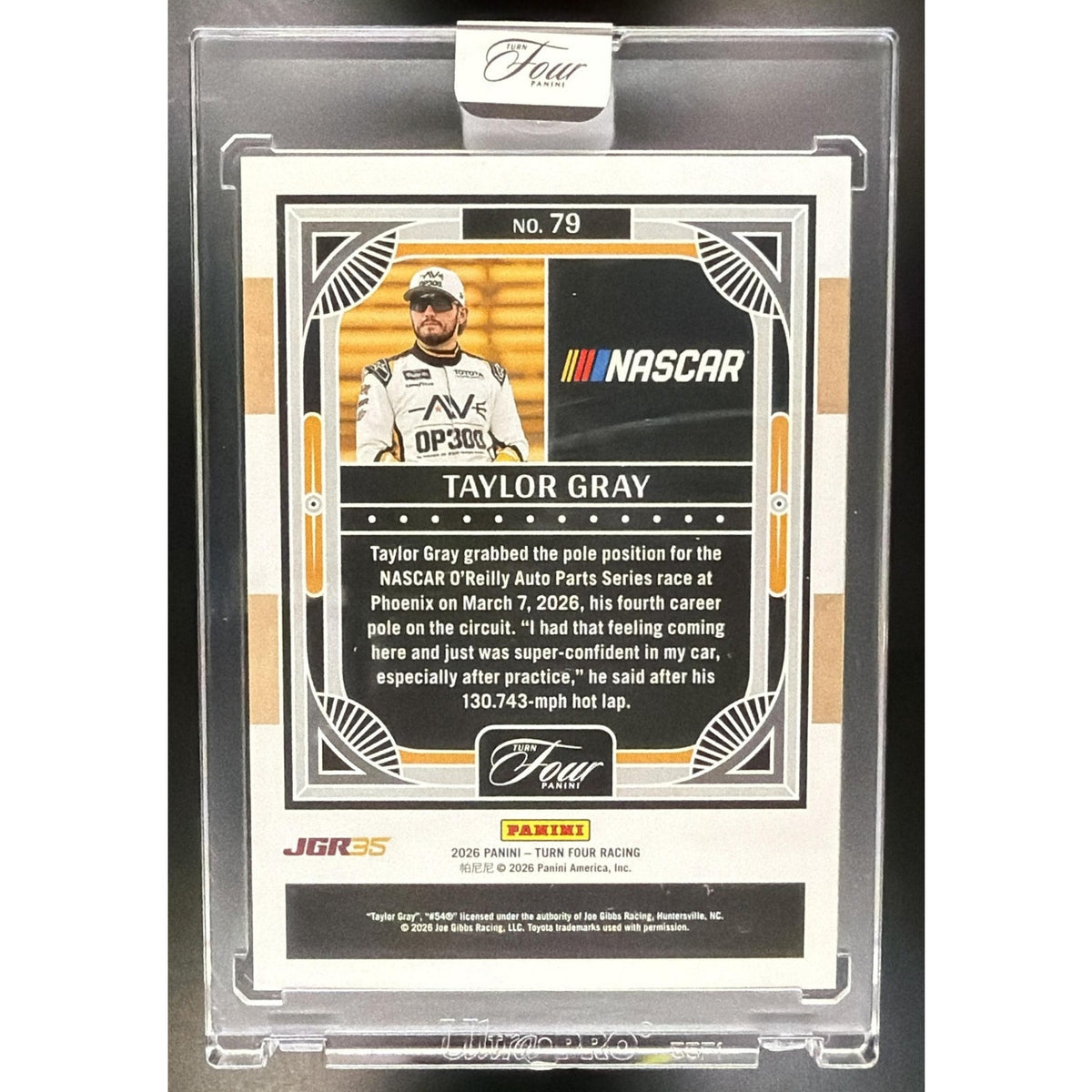 2026 Panini Turn Four Racing Taylor Gray #79 Holo Silver 48/49