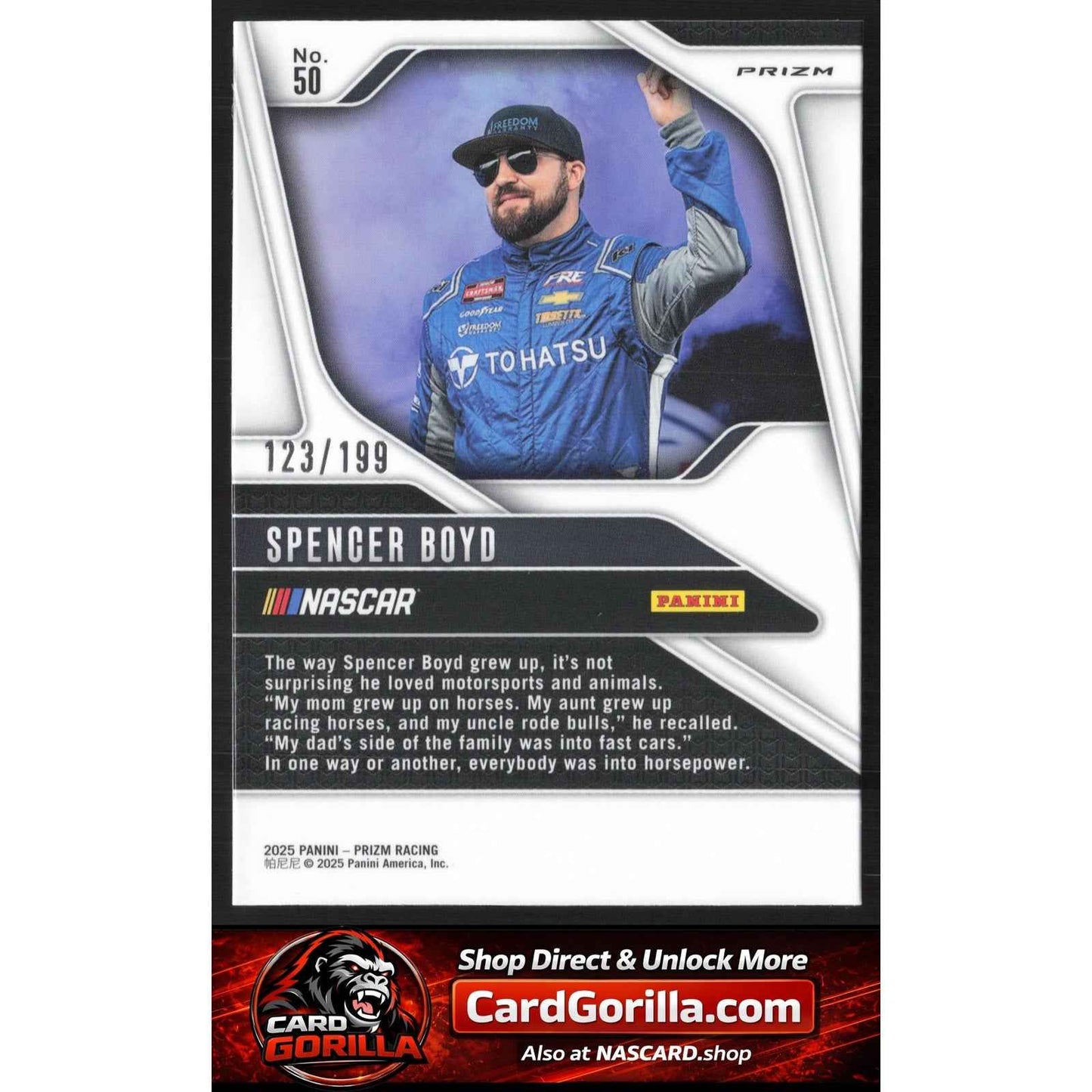2025 Panini Prizm #50 Spencer Boyd Blue #/199