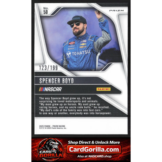 2025 Panini Prizm #50 Spencer Boyd Blue #/199
