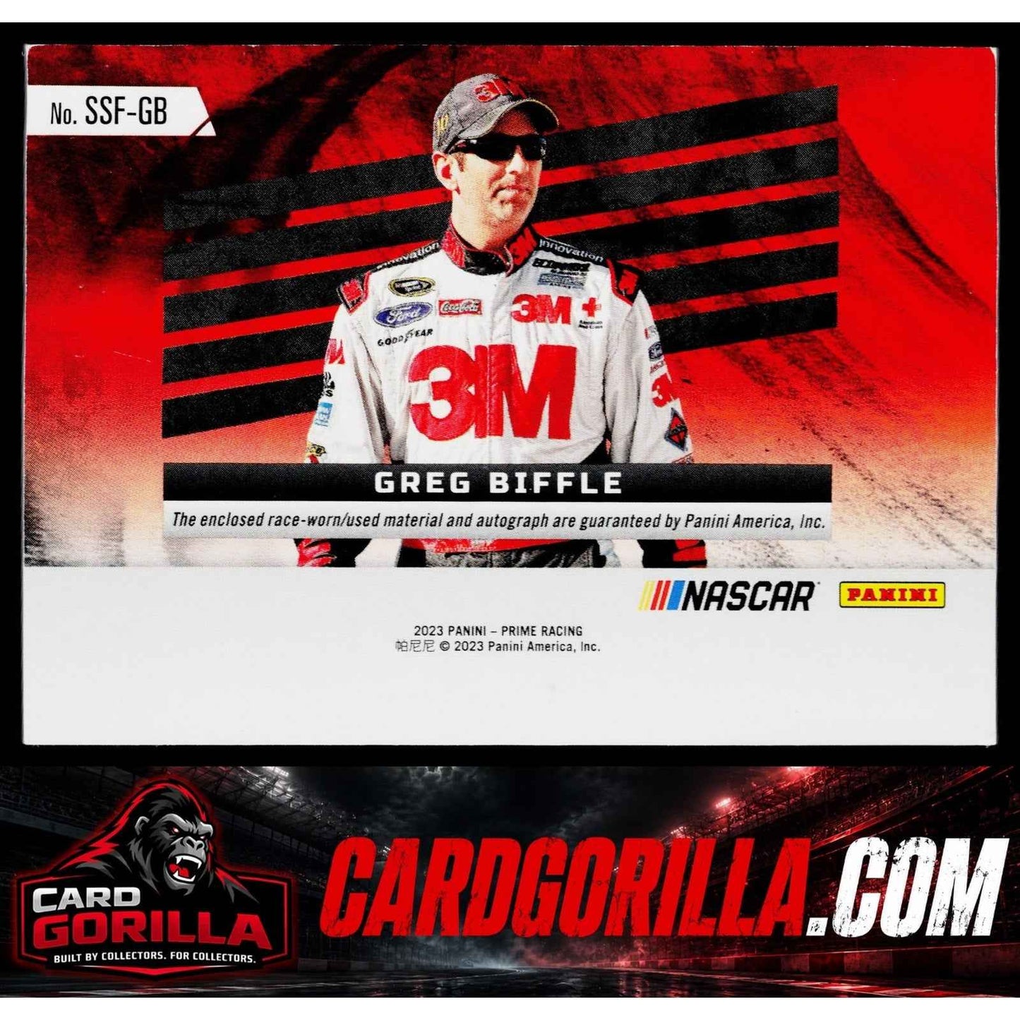 2023 Panini Prime #SSF-GB Greg Biffle Souvenir Signatures Sheet Metal #16/25