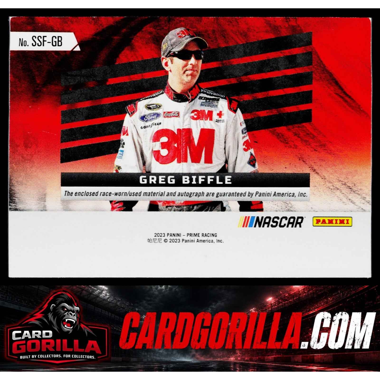 2023 Panini Prime #SSF-GB Greg Biffle Souvenir Signatures Sheet Metal #16/25