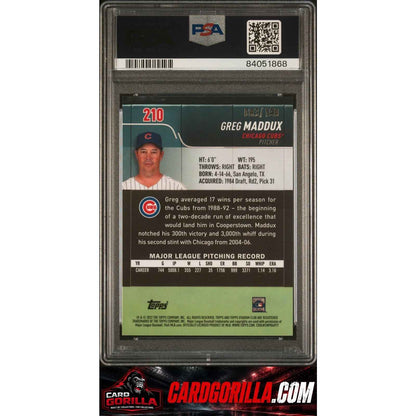 2022 Topps Stadium Club Chrome #210 Greg Maddux Blue Refractor #/199 PSA 10