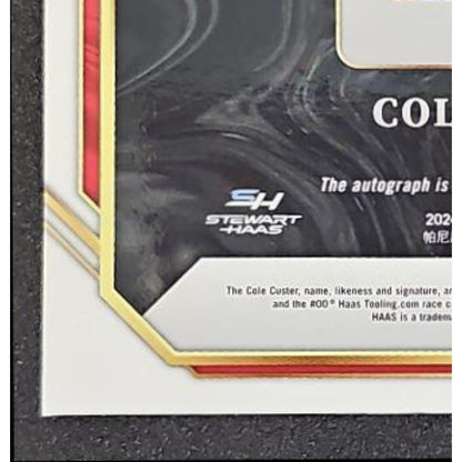2024 Panini Select Cole Custer Trackside Action Signatures Black Prizms 1/1