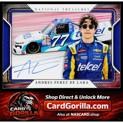 2025 Panini National Treasures Andres Perez De Lara Track Pass Signatures #/99