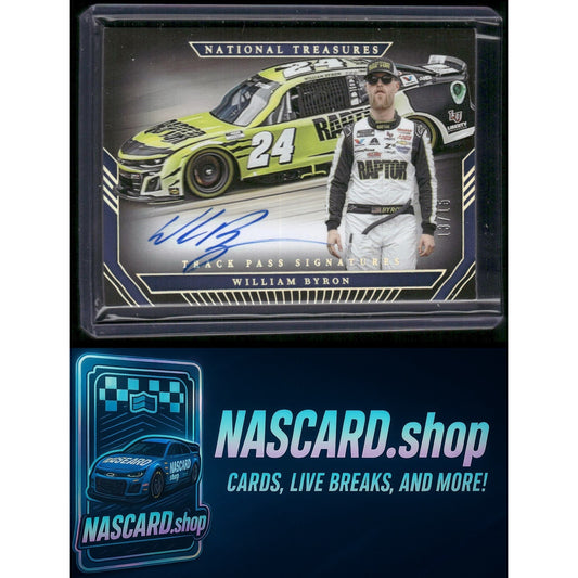 2024 National Treasures William Byron Track Pass Signatures Holo Silver #/15 - NASCARD.shop