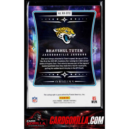 2025 Panini Origins #RA-BTU Bhayshul Tuten Rookie Autographs RC