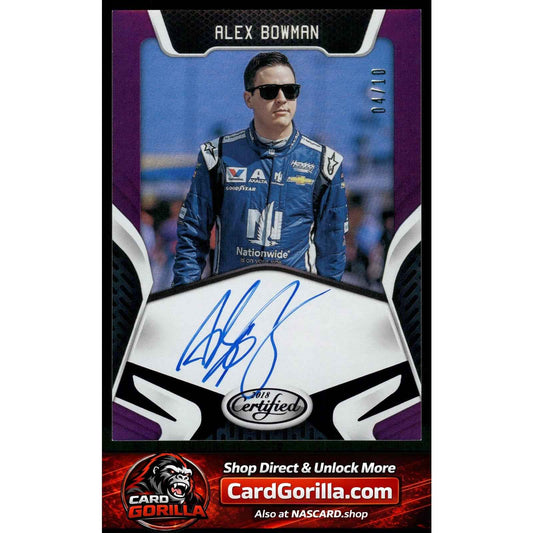2018 Panini Certified #CS-AB Alex Bowman Certified Signatures Purple #/10
