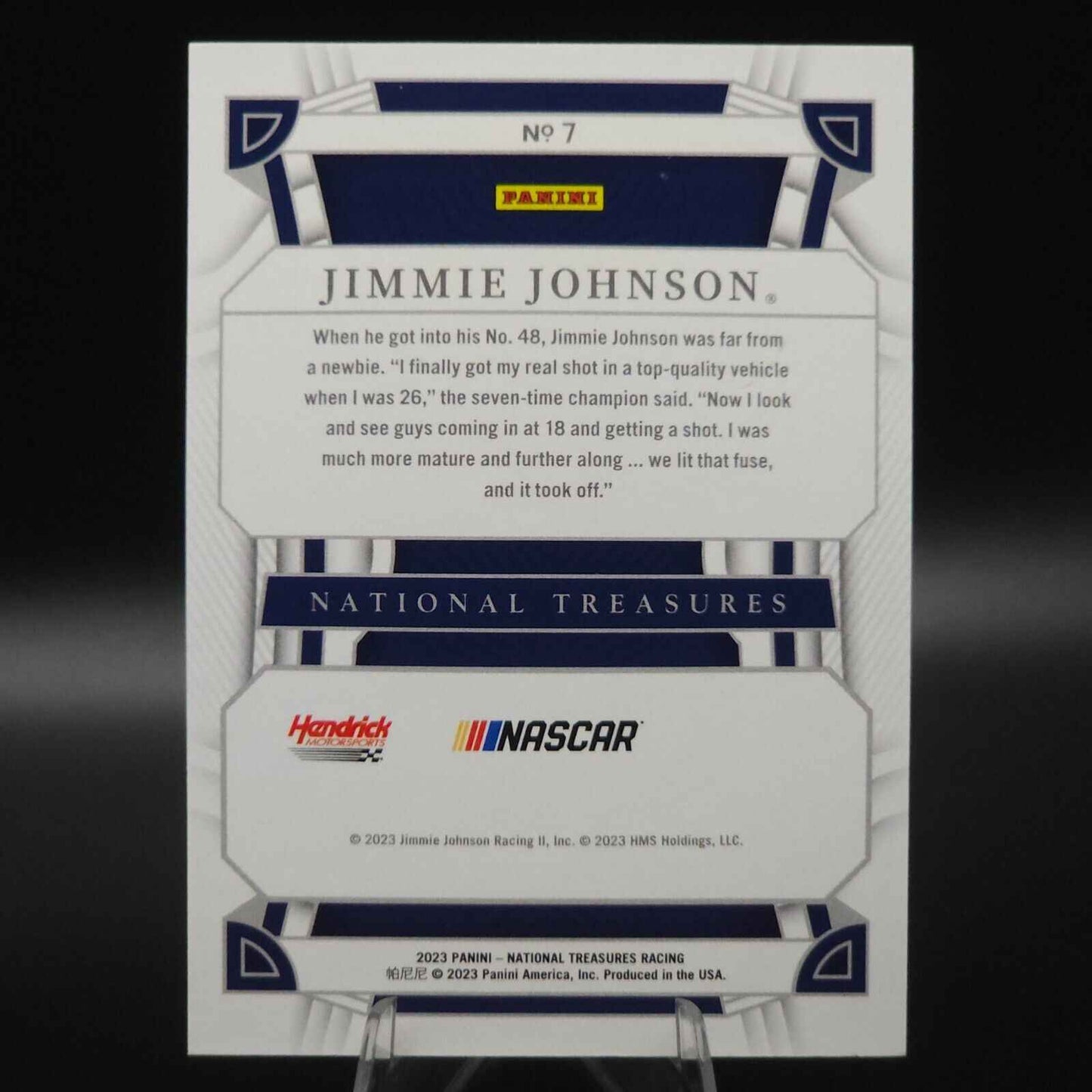2023 Panini National Treasures Base Holo Silver Jimmie Johnson /15 - NASCARD.shop