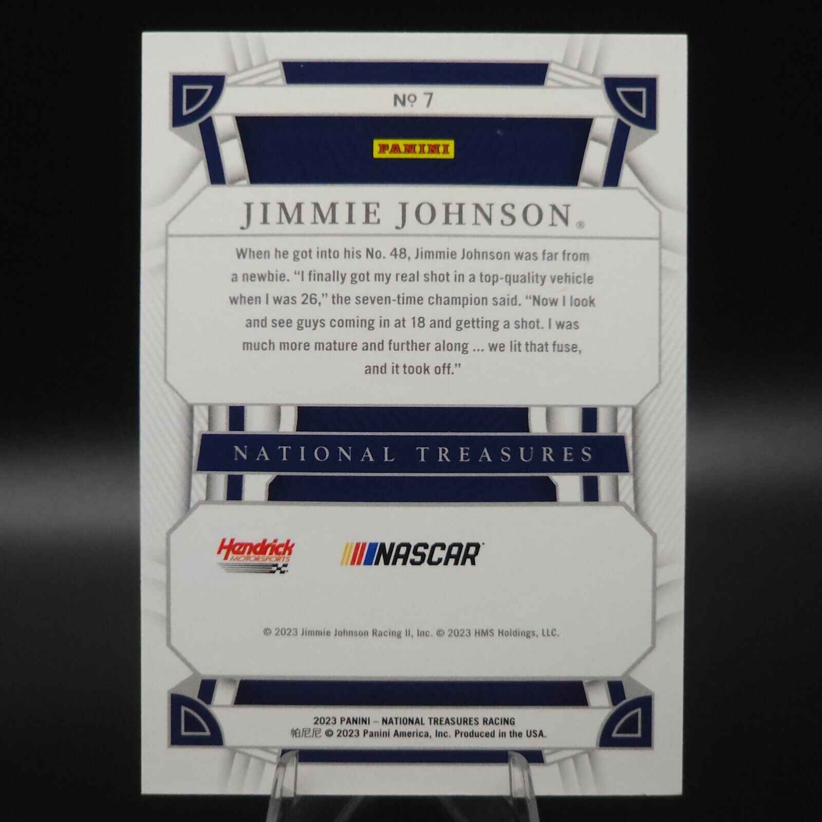 2023 Panini National Treasures Base Holo Silver Jimmie Johnson /15 - NASCARD.shop
