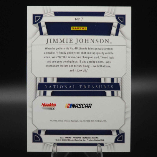 2023 Panini National Treasures Base Holo Silver Jimmie Johnson /15 - NASCARD.shop