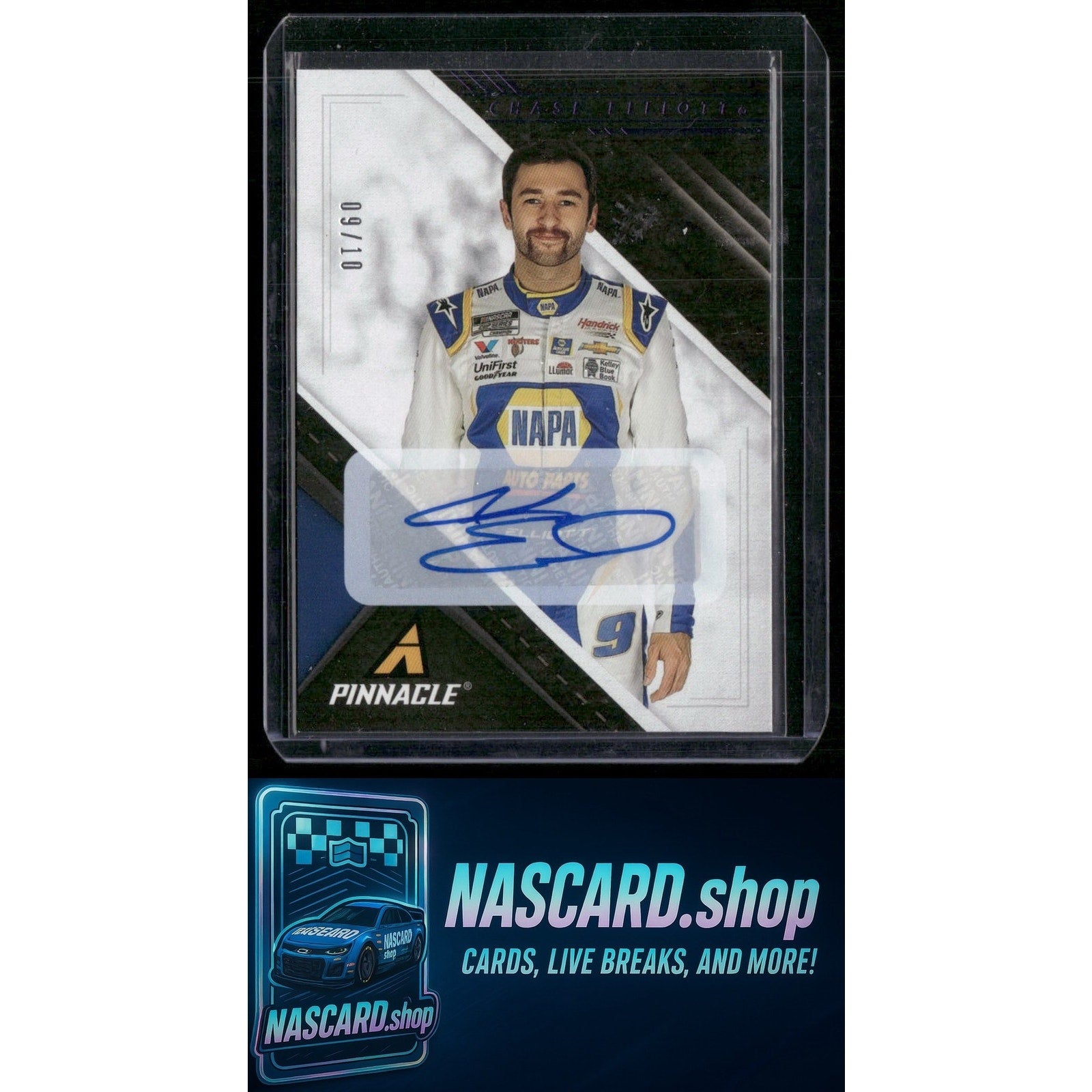 2021 Panini Chronicles #2 Chase Elliott Pinnacle Autographs Purple #09/10 - NASCARD.shop