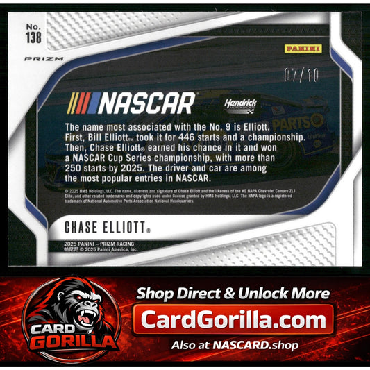 2025 Panini Prizm #138 Chase Elliott Gold #/10
