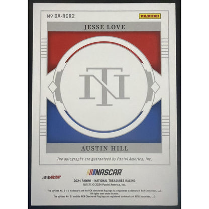 2024 Panini National Treasures Austin Hill Jesse Love #8 Dual Auto Holo Gold /10