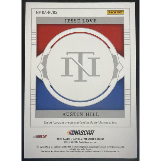 2024 Panini National Treasures Austin Hill Jesse Love #8 Dual Auto Holo Gold /10