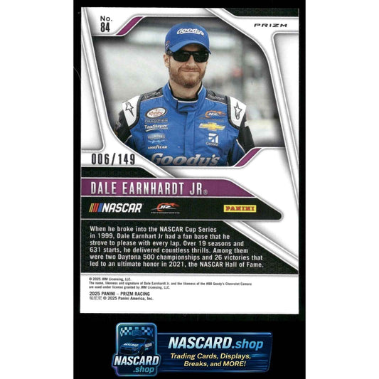 2025 Panini Prizm #84 Dale Earnhardt Jr Green Scope #/149