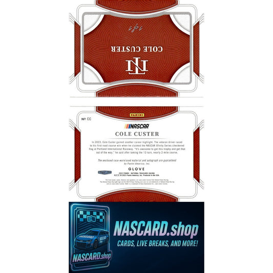 2023 National Treasures Cole Custer Jumbo Glove Patch Signature Booklet #1/1