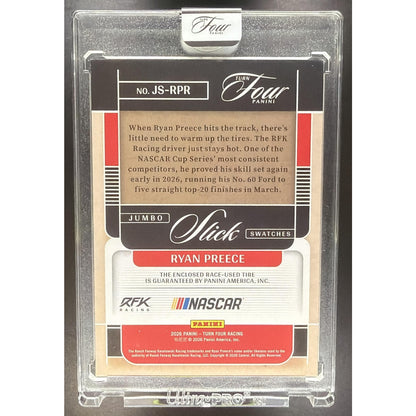 2026 Panini Turn Four Racing Ryan Preece #JS-RPR Jumbo Slick Swatches 31/49 MEM