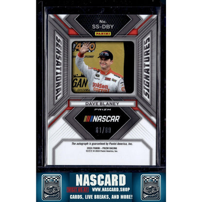 2024 Panini Prizm #SS-DBY Dave Blaney Sensational Signatures Red #/99