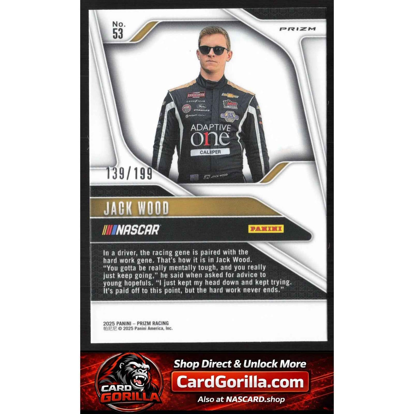 2025 Panini Prizm #53 Jack Wood Red Pulsar #/199
