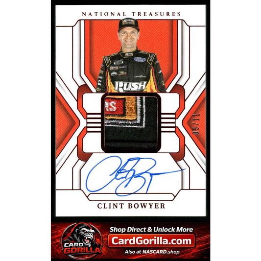 2025 Panini National Treasures #PP-CBY Clint Bowyer Premium Patches Red #/11
