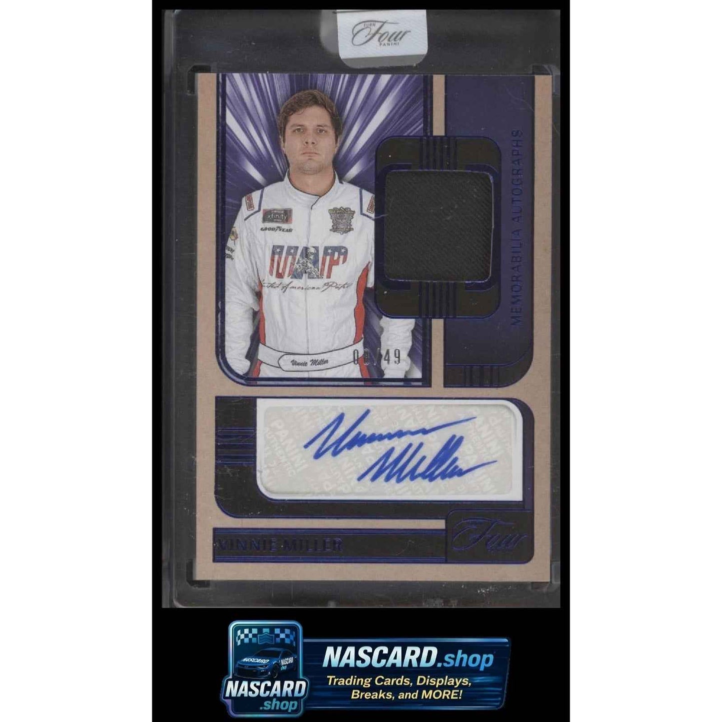 2025 Panini Turn Four #MA-VML Vinnie Miller Memorabilia Autographs Blue #/49