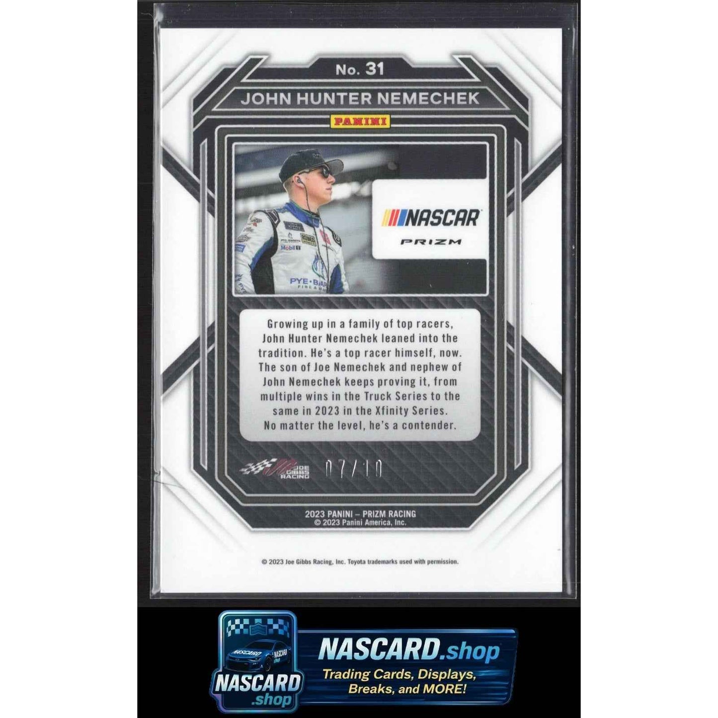 2023 Panini Prizm #31 John Hunter Nemechek Gold Prizm #/10