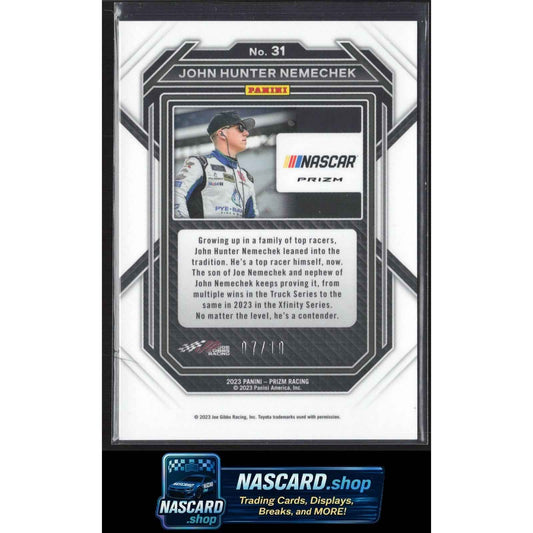 2023 Panini Prizm #31 John Hunter Nemechek Gold Prizm #/10