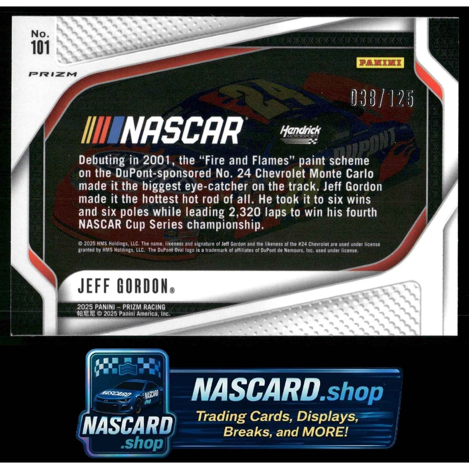 2025 Panini Prizm #101 Jeff Gordon Orange Wave #/125