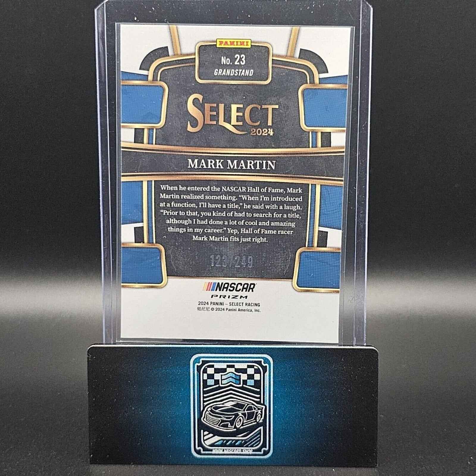 2024 Panini Select - Grandstand Red And Blue Prizm #23 Mark Martin /249 - NASCARD.shop
