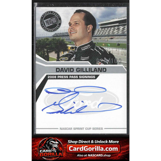 2008 Press Pass #NNO David Gilliland Signings Silver #/100